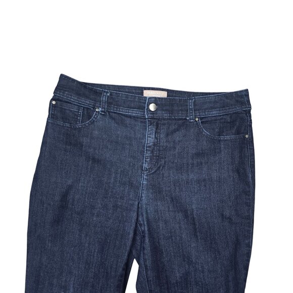 Chicos Womens fabulously slimming Jeans sz 10 SHORT Denim Dark Wash - Picture 4 of 5